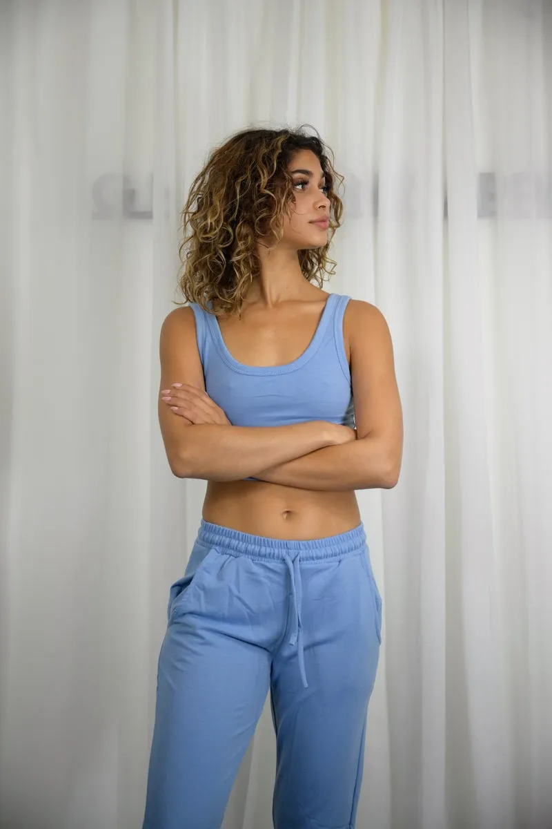 French Terry Cropped Tank and Joggers Set