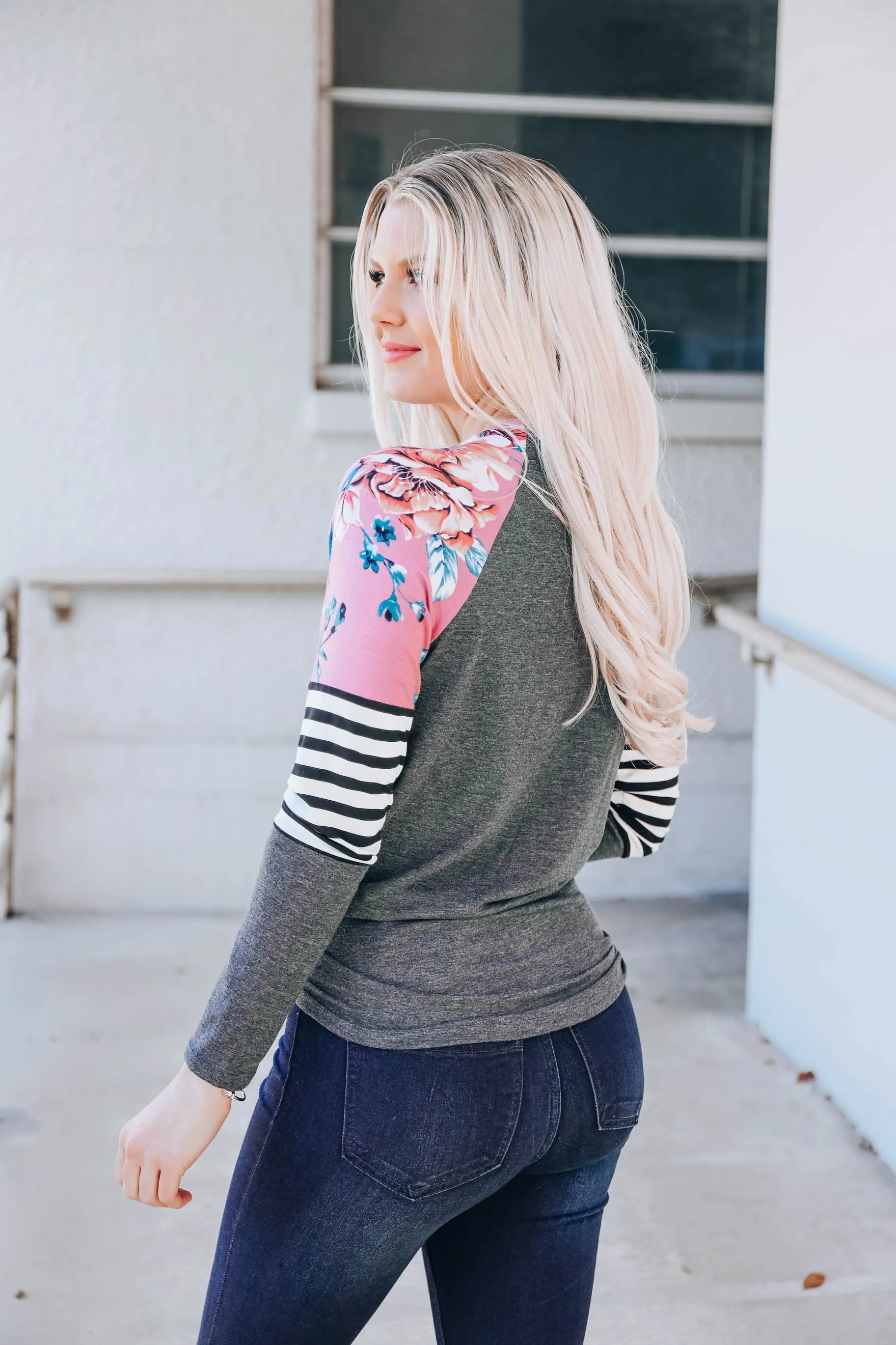 Full Bloom Color Block Top