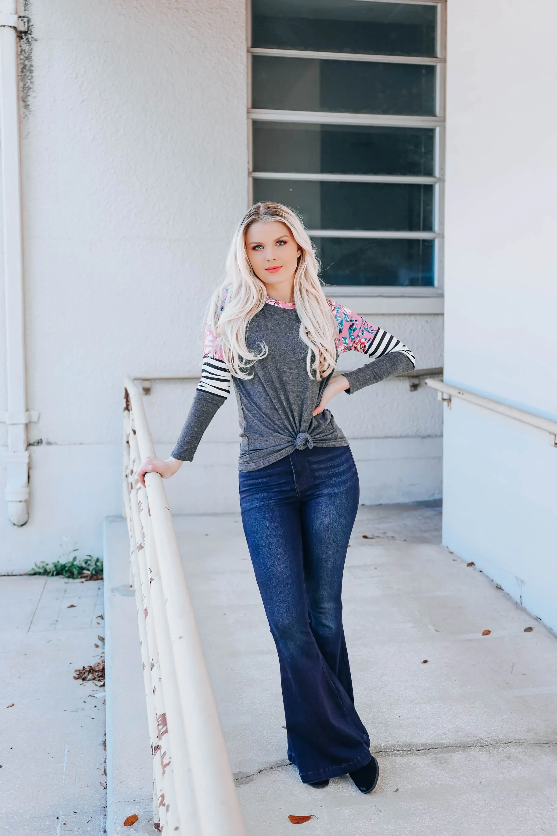 Full Bloom Color Block Top