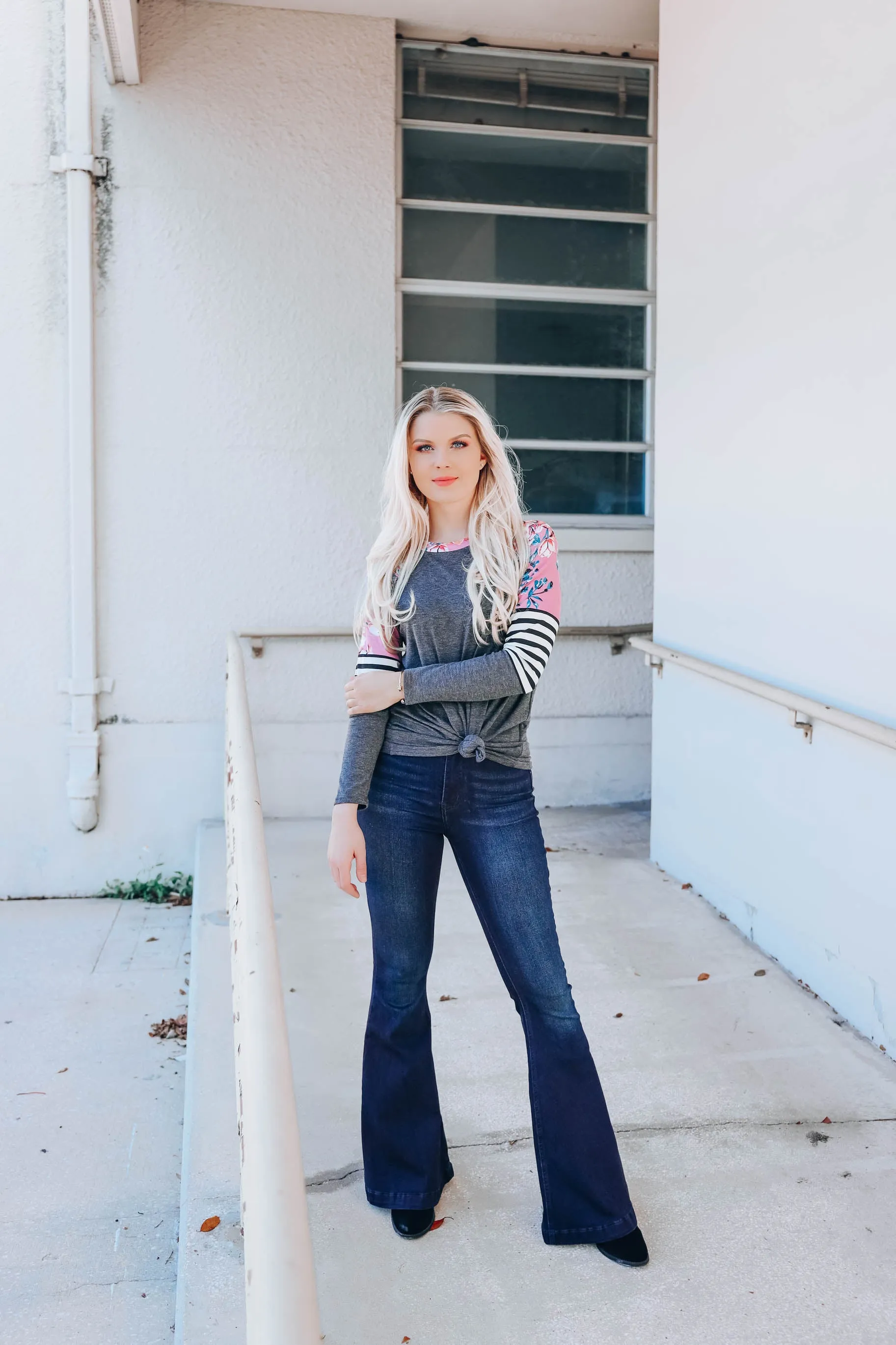 Full Bloom Color Block Top