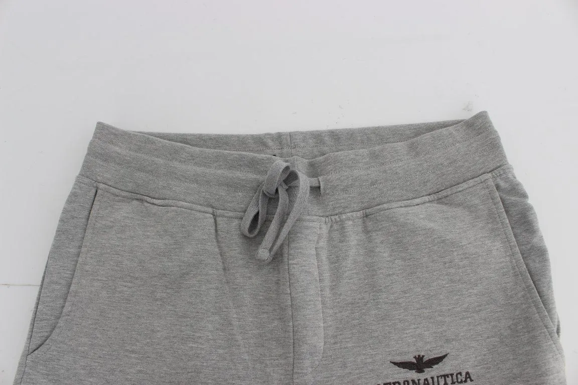 Gray Cotton Stretch Pants