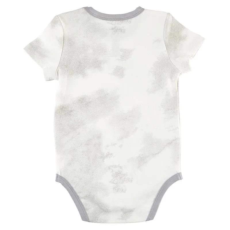 Groovy Baby Snapshirt in Tie Dye-Grey | Unisex Cotton Baby Infant Body Suit | Size 6-12 Months
