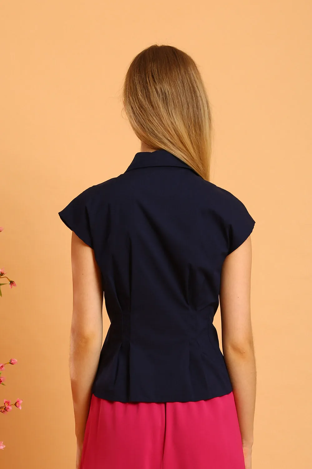 Hallie Top in Navy Blue