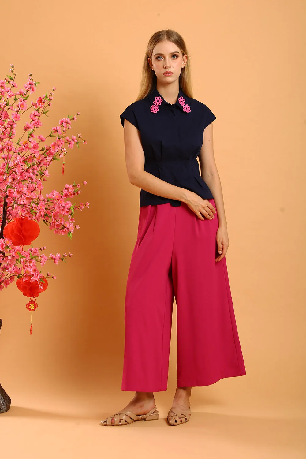 Hallie Top in Navy Blue