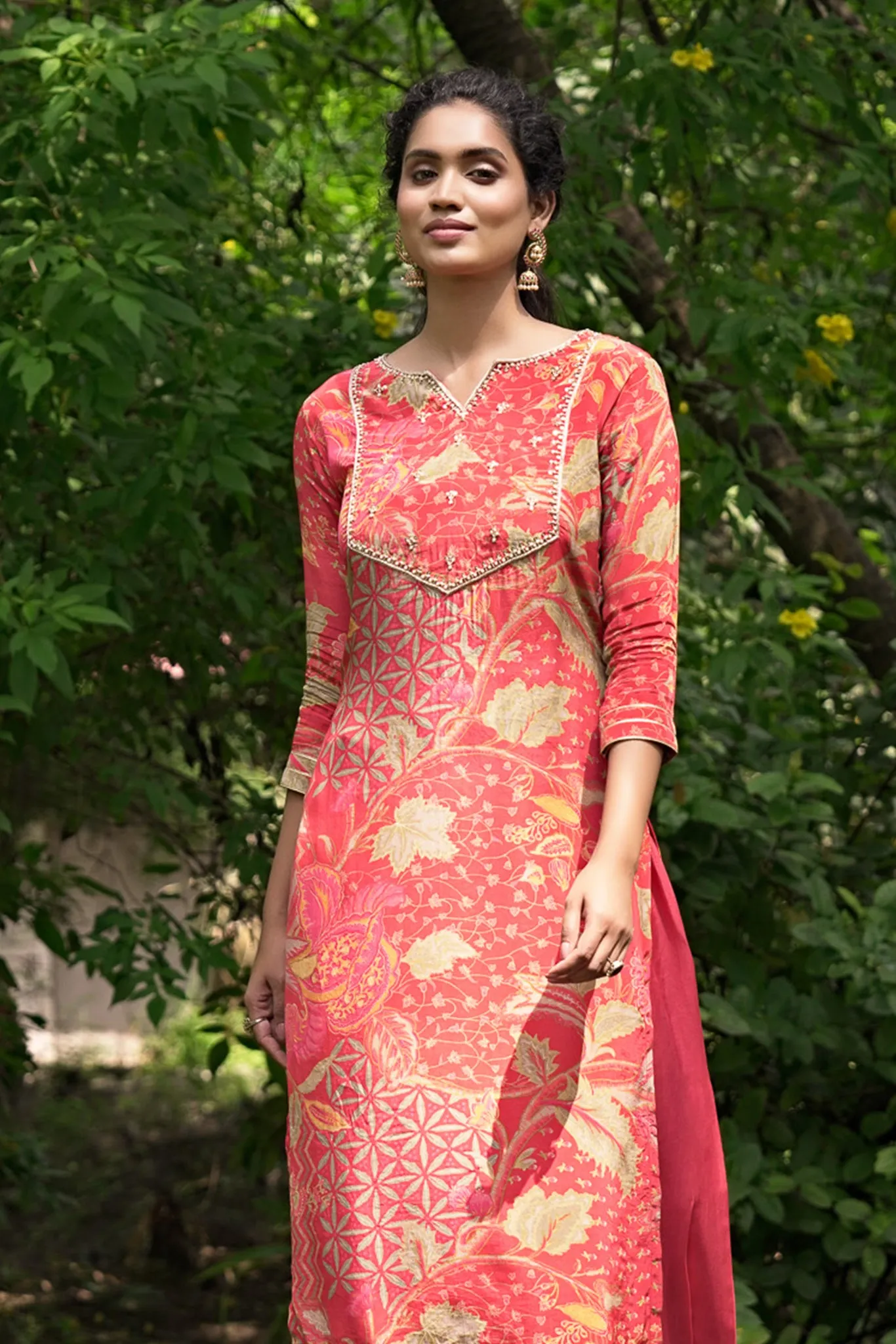 Hand Embroidered Kurti with Afghan Style Pants
