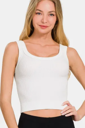 Hazel Blues® |  Zenana Ribbed Round Neck Cropped Tank