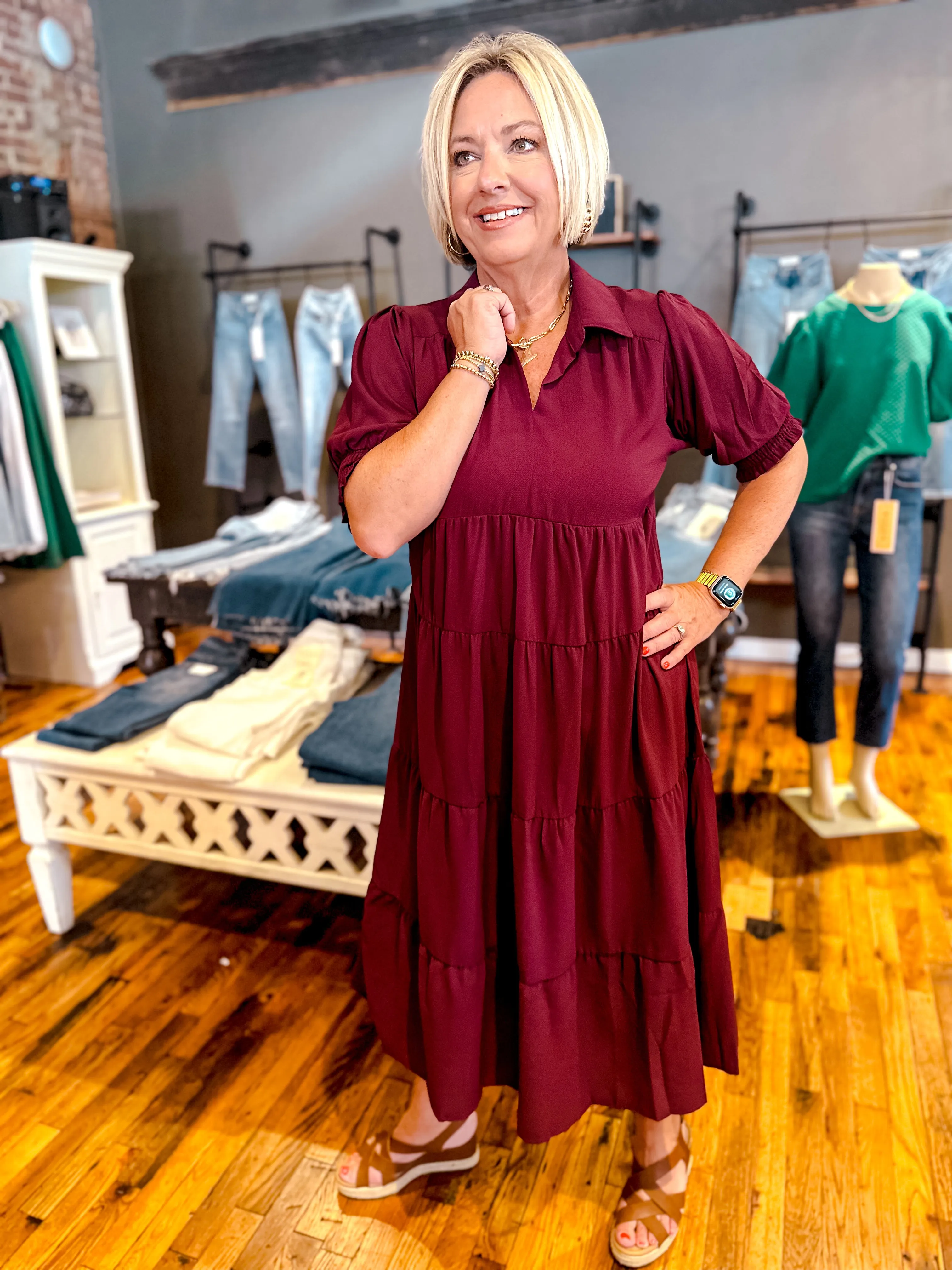 Hello Lovely Umgee Midi Dress Plum
