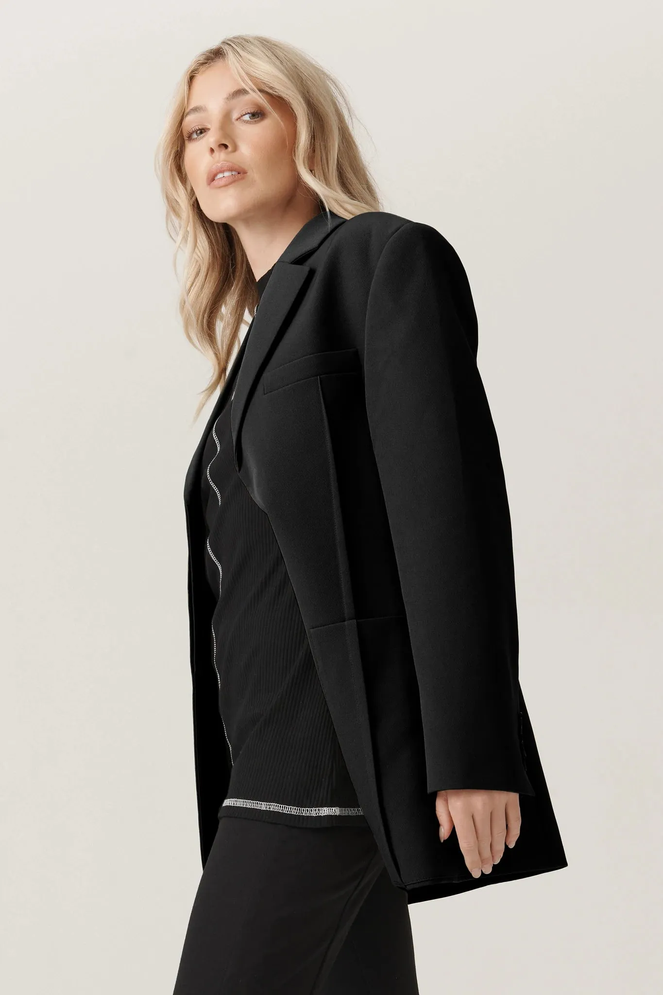 Henley Blazer Black