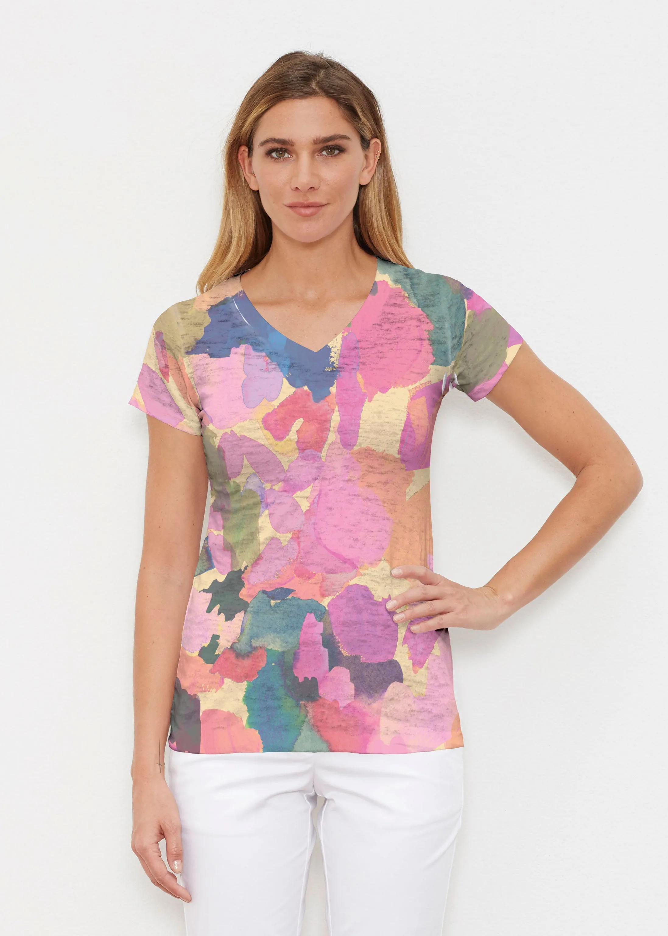 Hopscotch (17269) ~ Signature Cap Sleeve V-Neck Shirt