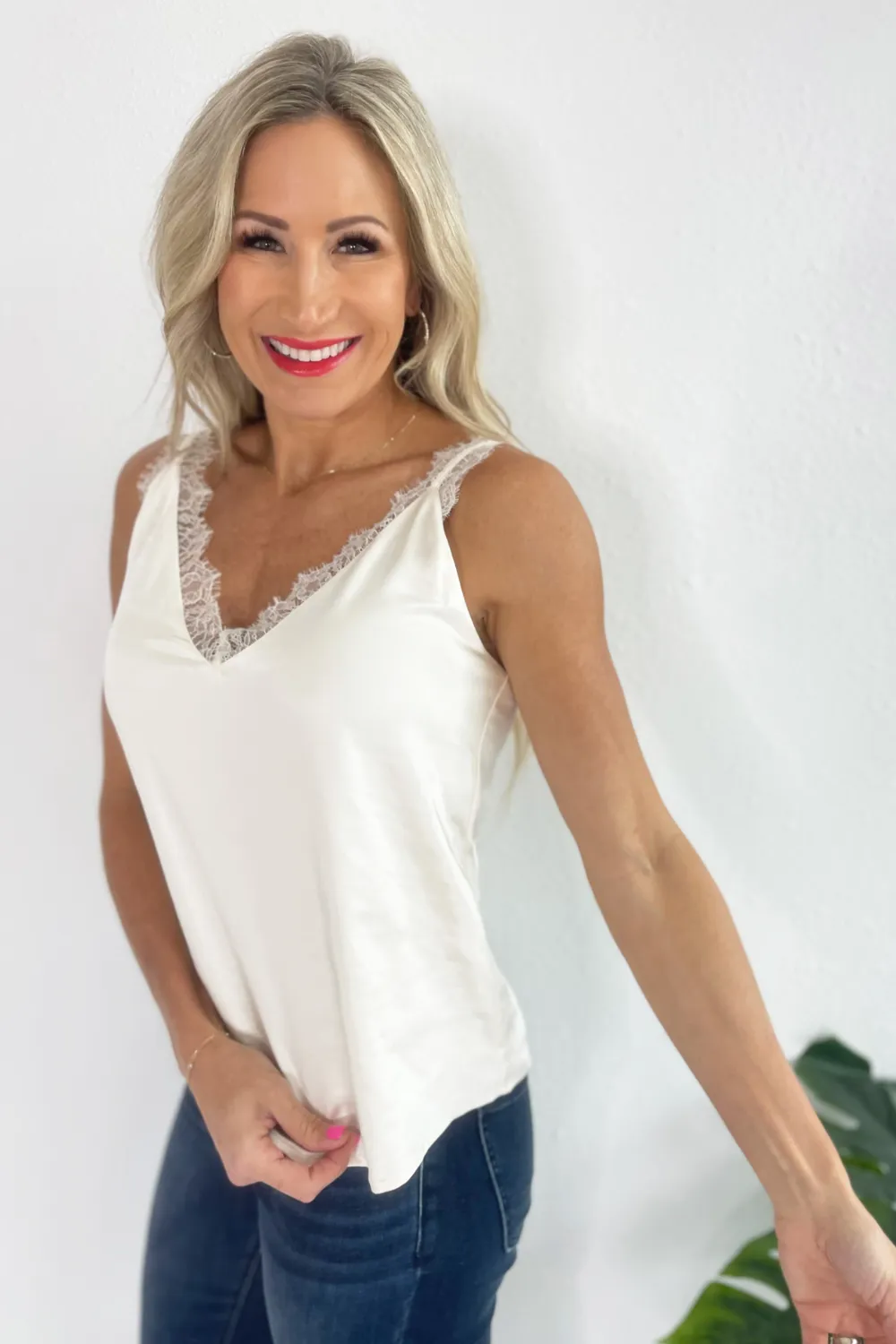 Lace Trim Cami Top