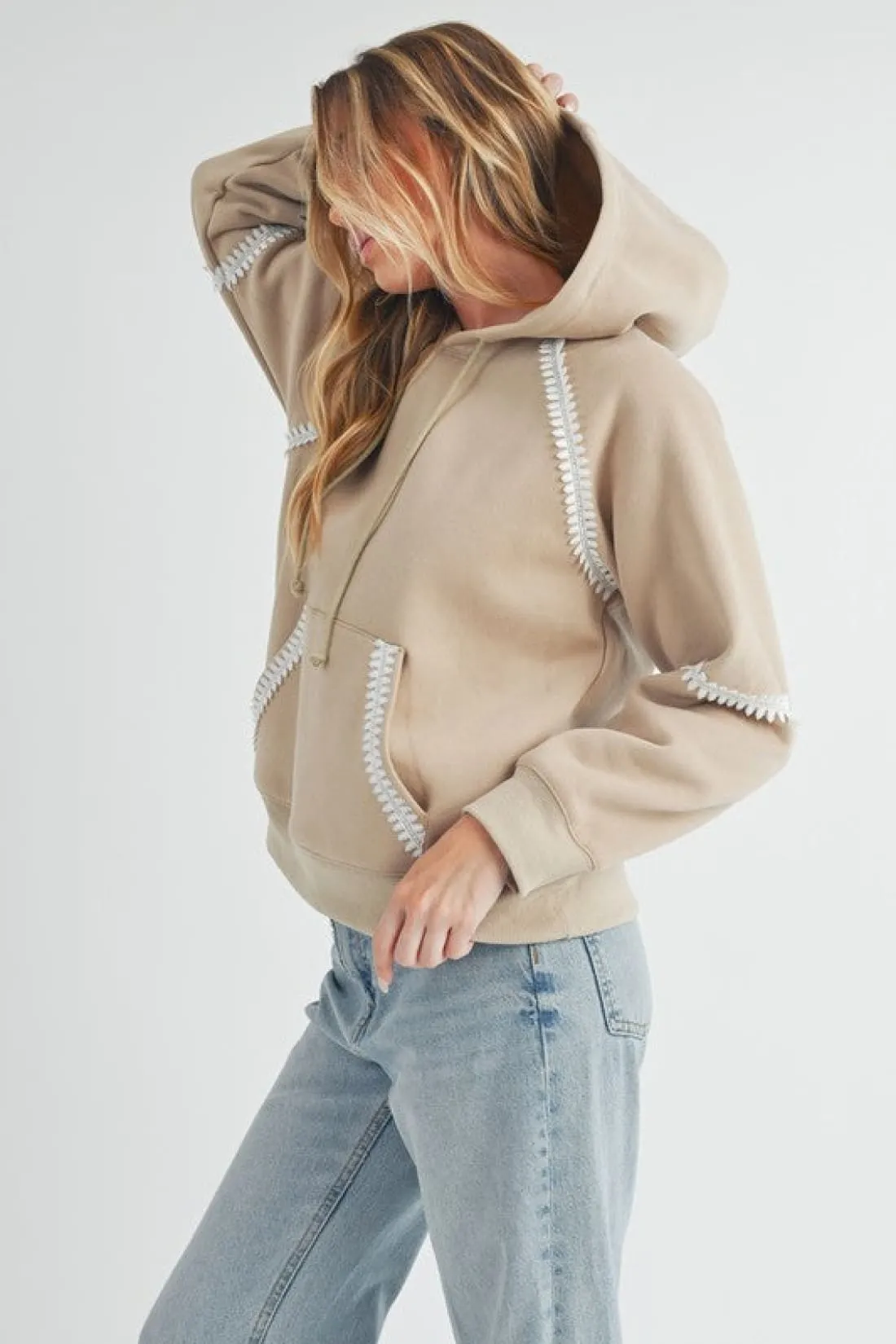 Lace Trim Hoodie