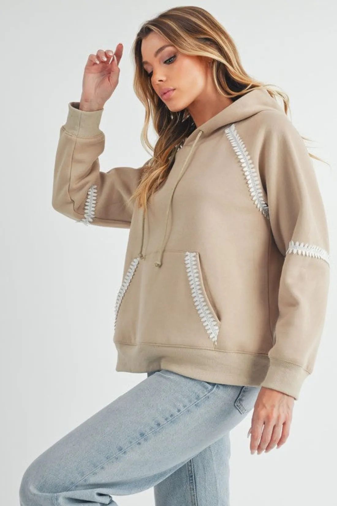 Lace Trim Hoodie