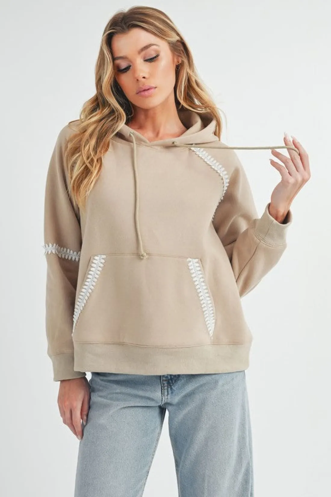 Lace Trim Hoodie
