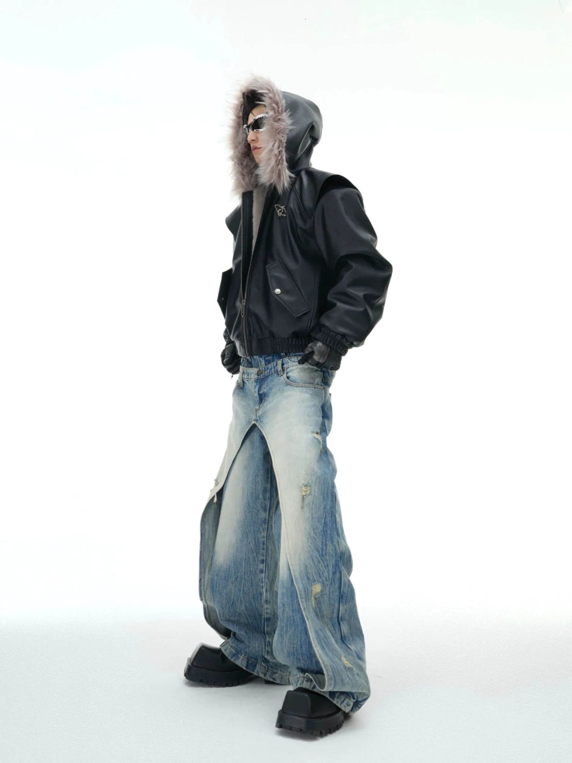 Layered Destruction Casual Jeans
