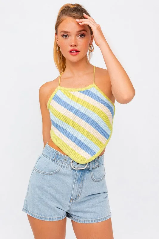 LE LIS Sleeveless Knit Cropped Top