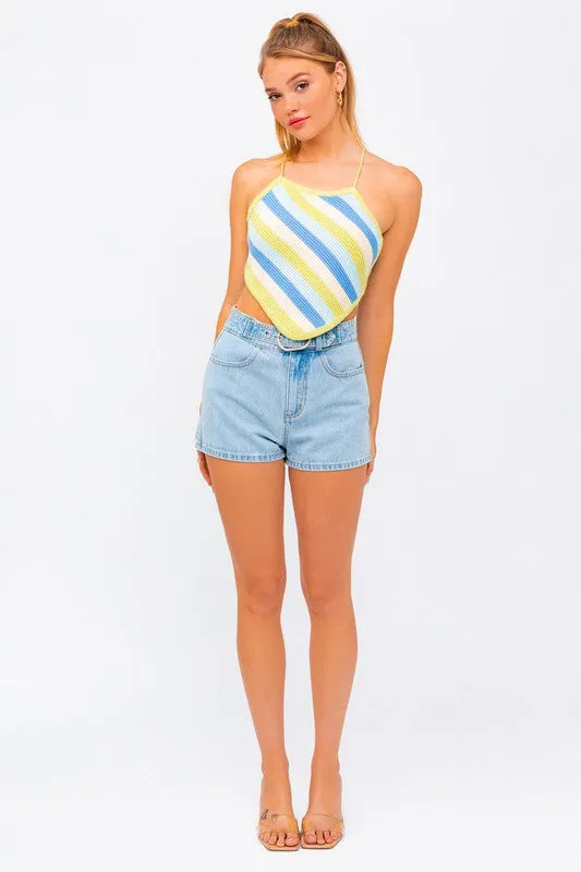LE LIS Sleeveless Knit Cropped Top