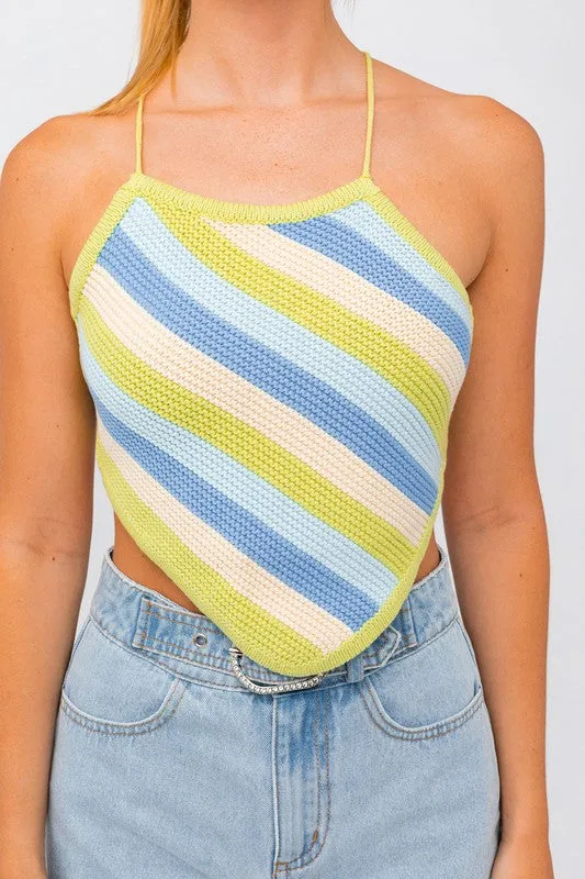 LE LIS Sleeveless Knit Cropped Top
