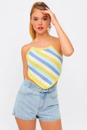 LE LIS Sleeveless Knit Cropped Top