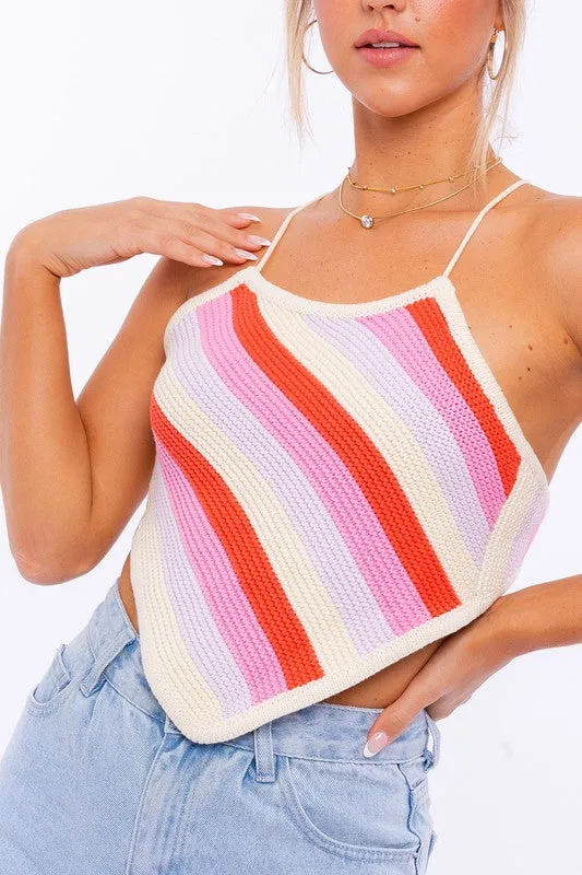 LE LIS Sleeveless Knit Cropped Top