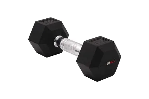 Lifeline 12.5 Kg Hexa Dumbbell Set Ideal for Home Gym Exercise Workout for Men & Women, Cast Iron Rubber Coated Encased, Perfect for Home Fitness- Pack of 2