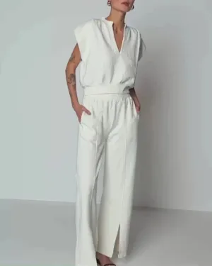 Lincoln Front Slit Knit Pant