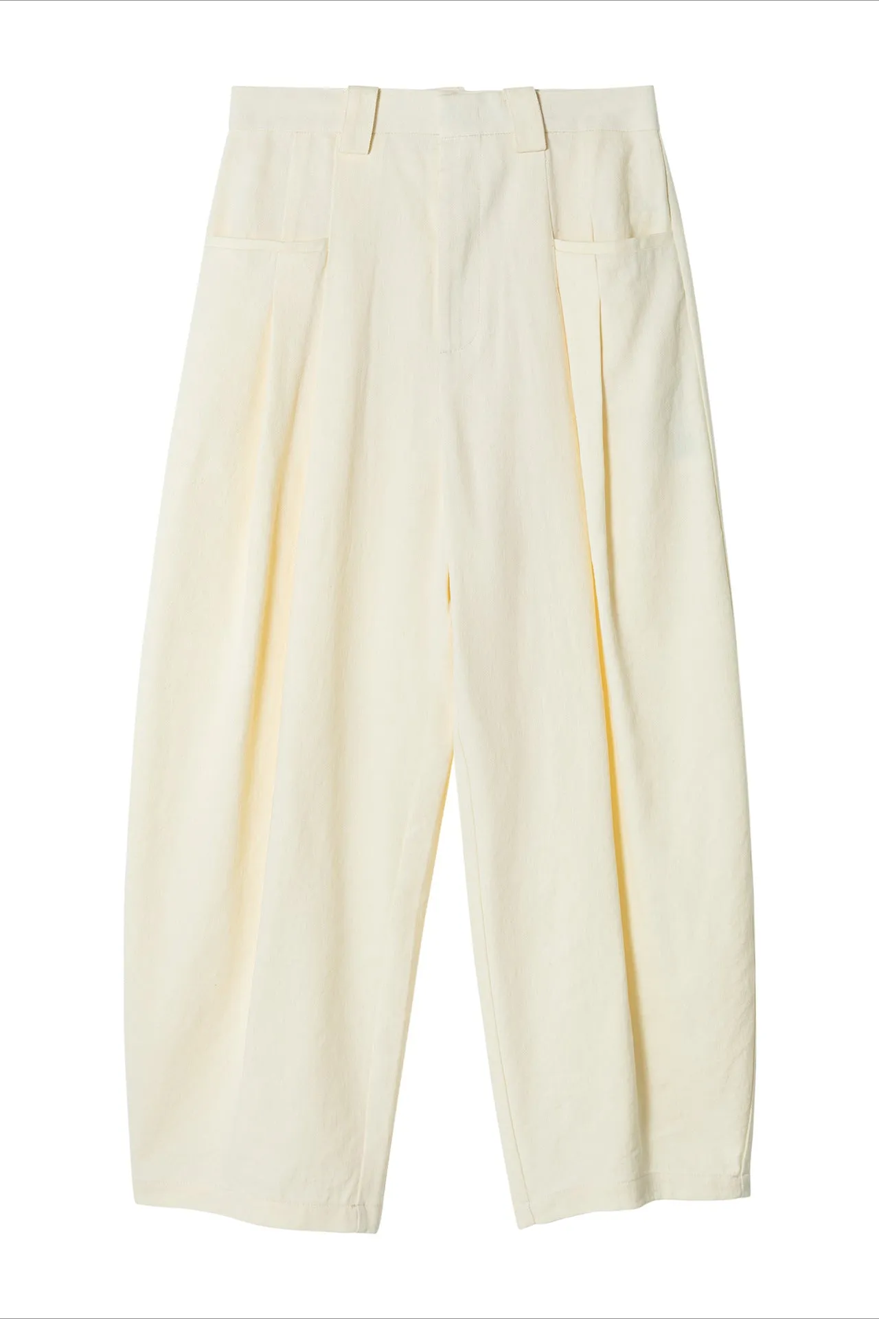 Linen blend wide leg drape casual pants | 3 color