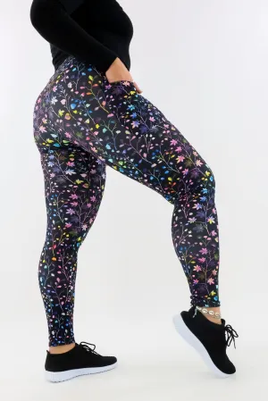 Little Leaves - Casual - Regular Full Leggings - Pockets