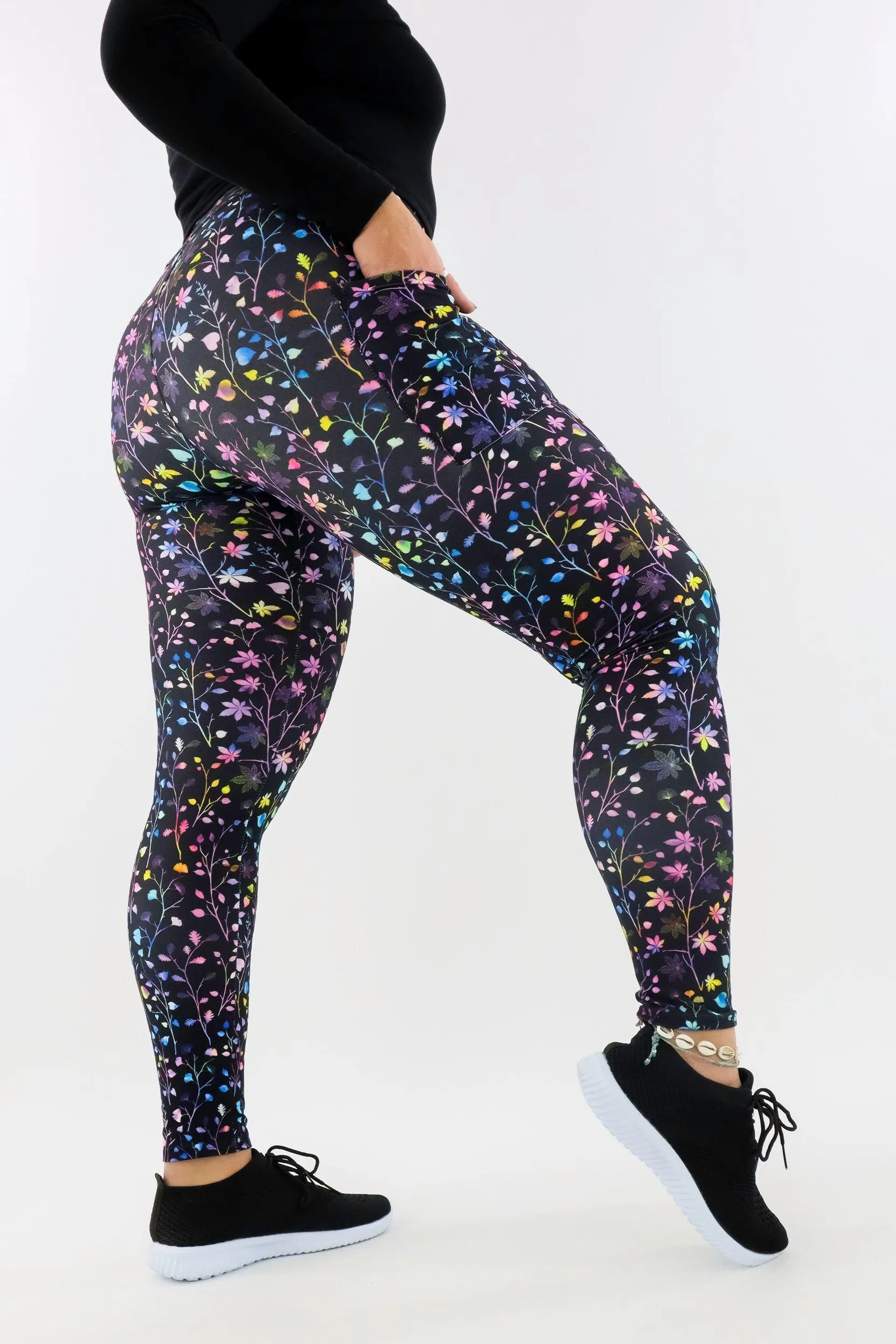 Little Leaves - Casual - Regular Full Leggings - Pockets