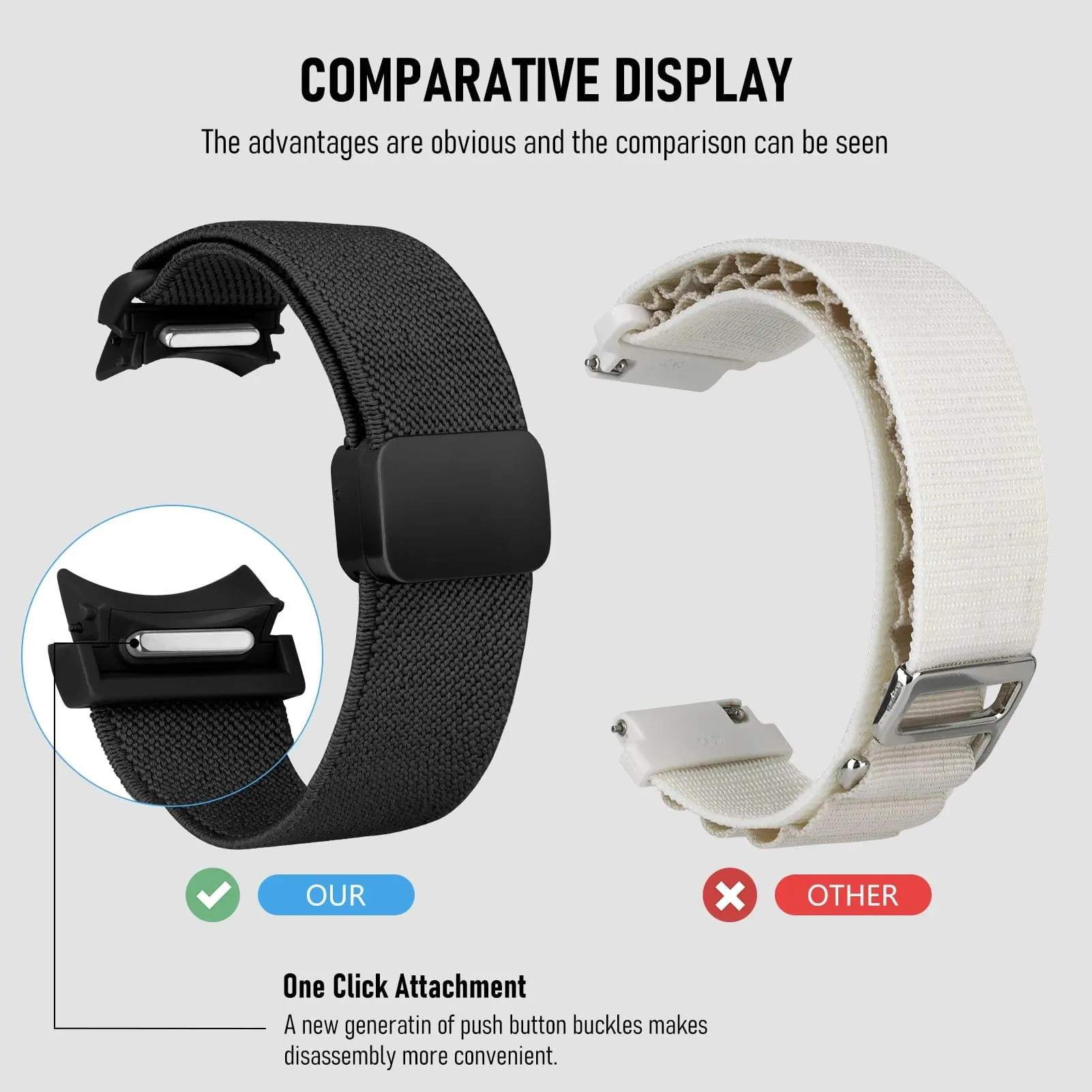 Magnetic Nylon Sports Watch Band For Samsung