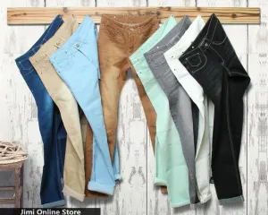 many color Jeans men mens jeans elastic waist skinny men's jeans long slim fit casual trousers denim pants men 28 - 38 36
