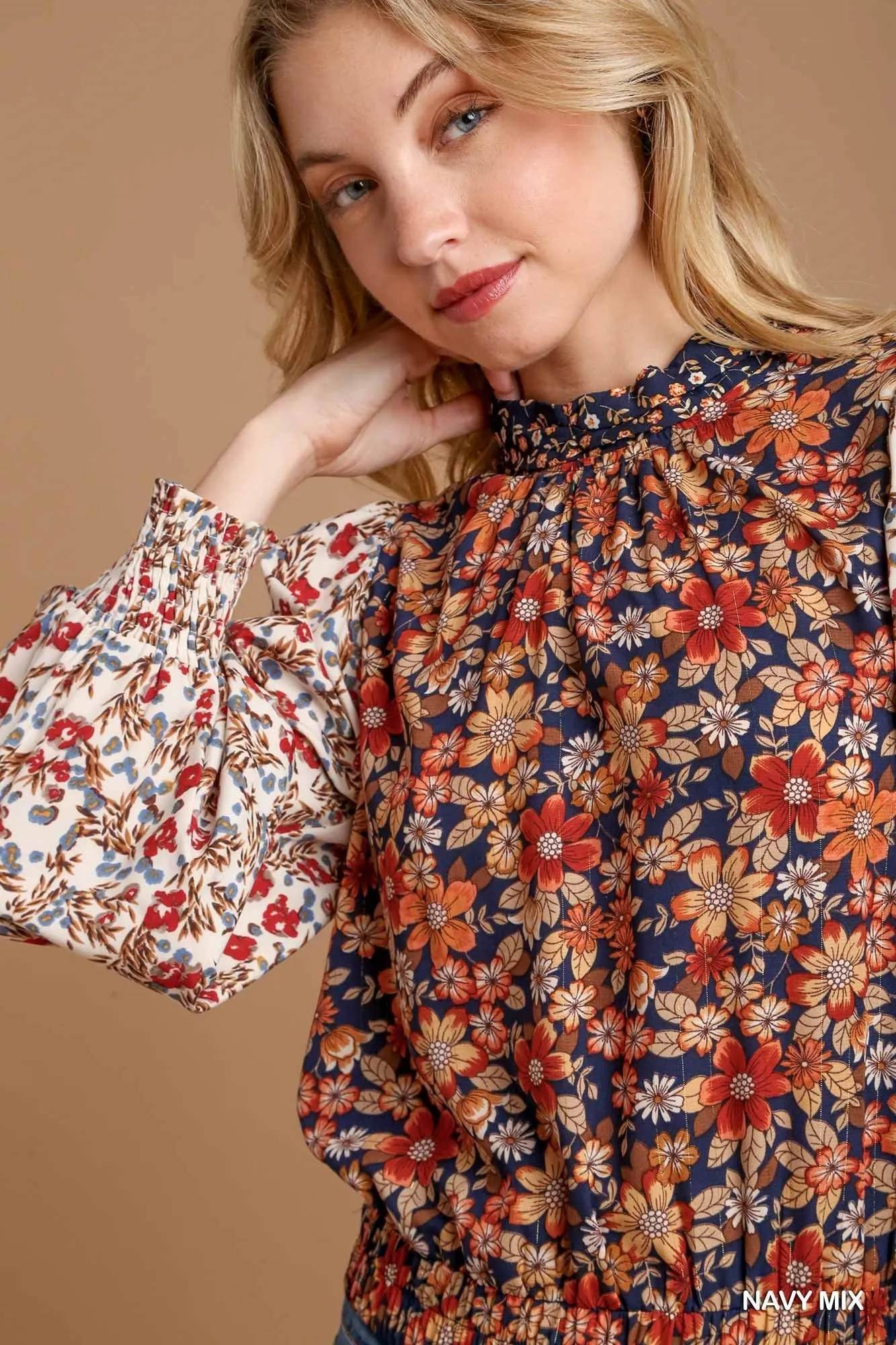 Mellie Metallic Floral Top