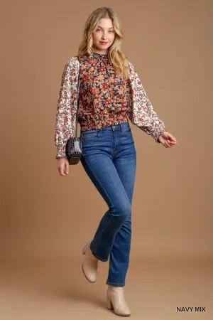 Mellie Metallic Floral Top