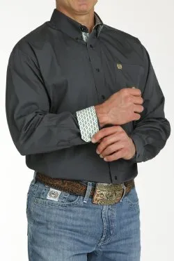 Men's Cinch SOLID BUTTON-DOWN WESTERN SHIRT - CHARCOAL