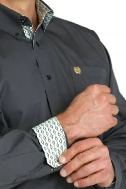 Men's Cinch SOLID BUTTON-DOWN WESTERN SHIRT - CHARCOAL