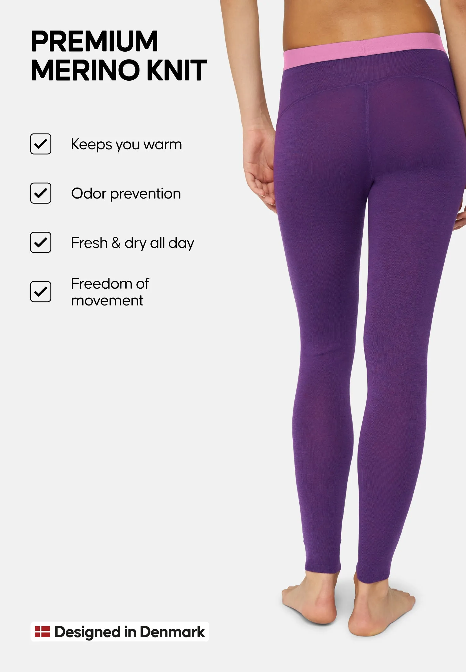 MERINO WOOL BASE LAYER PANTS FOR WOMEN