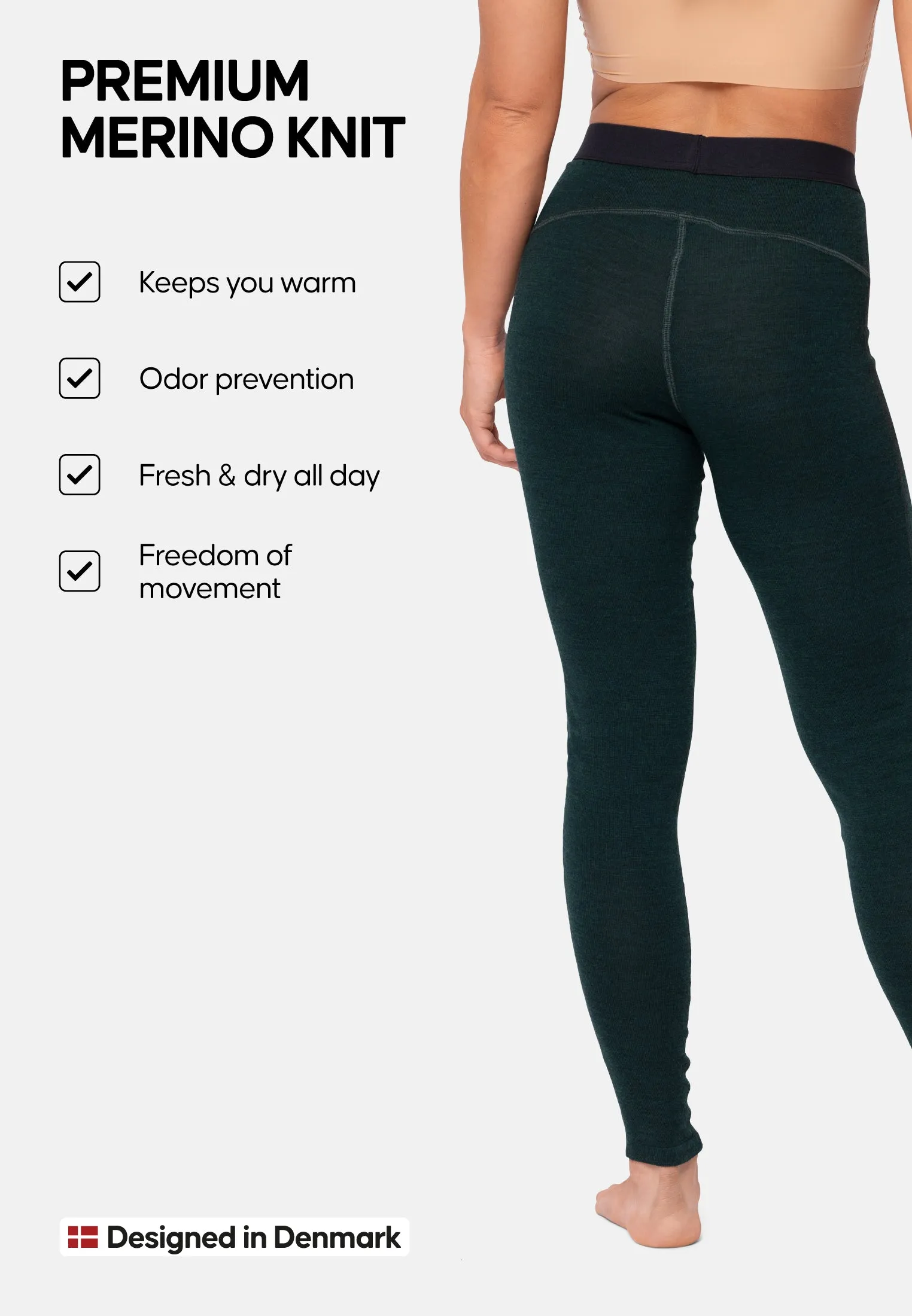 MERINO WOOL BASE LAYER PANTS FOR WOMEN