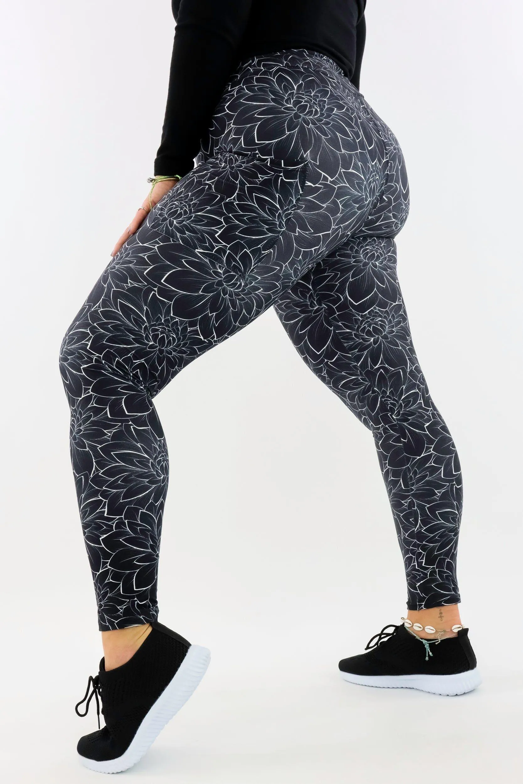 Monochrome Delilah - Casual - Regular Full Leggings - Pockets