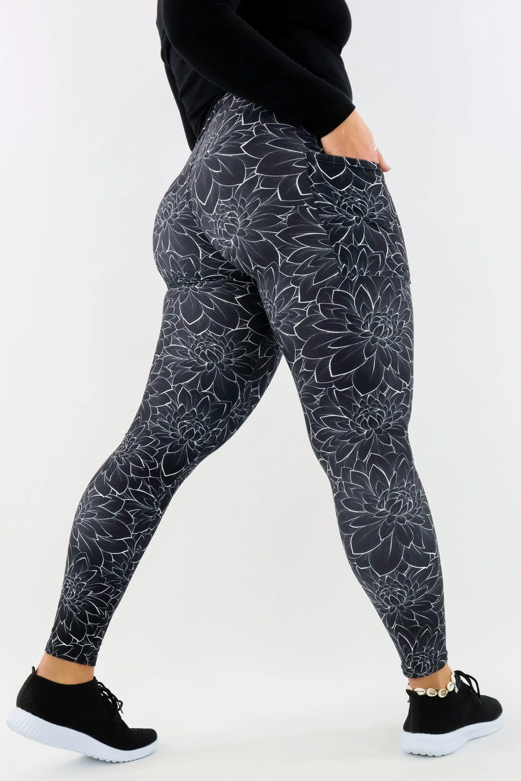 Monochrome Delilah - Casual - Regular Full Leggings - Pockets