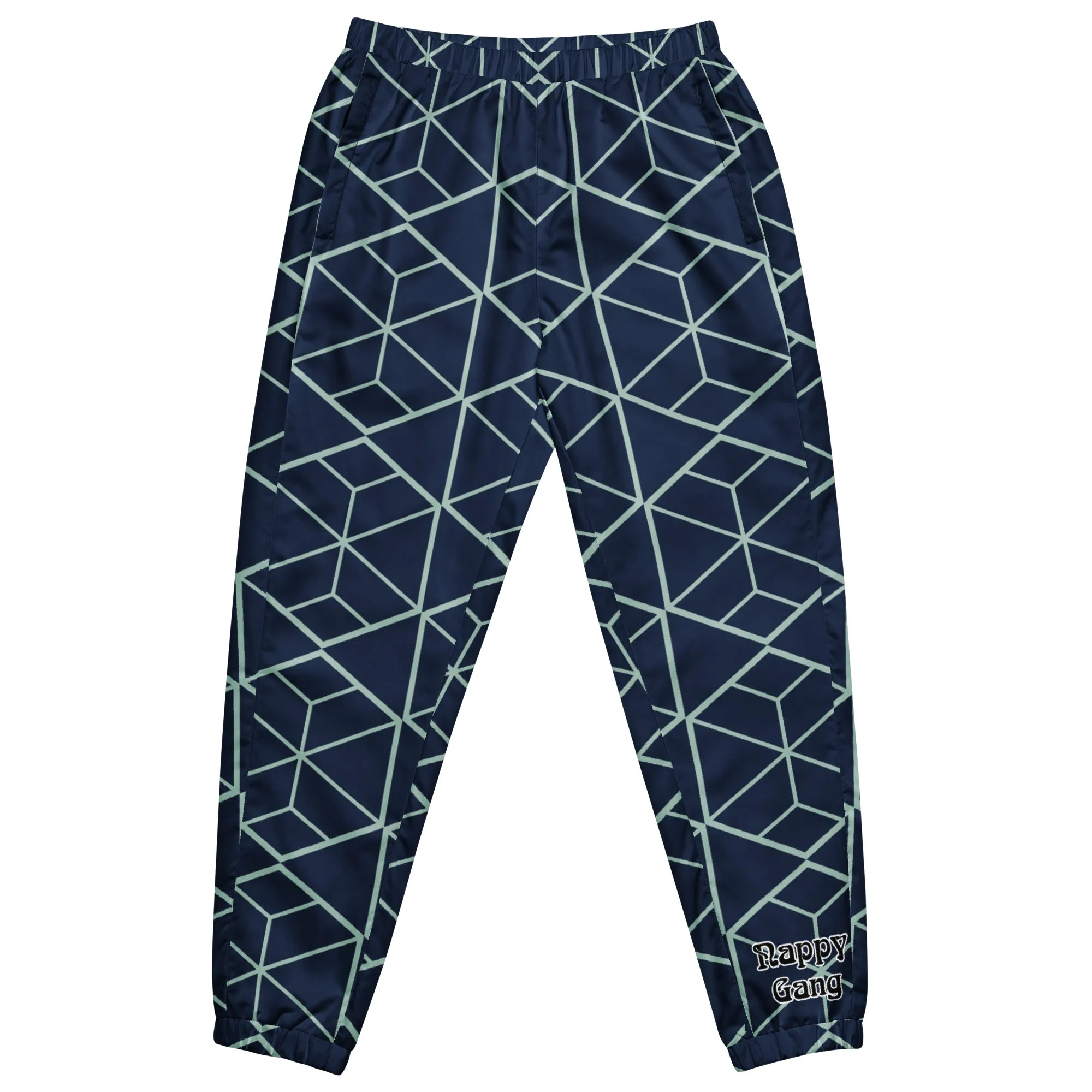 Nappy Gang Blue Geometric Unisex track pants