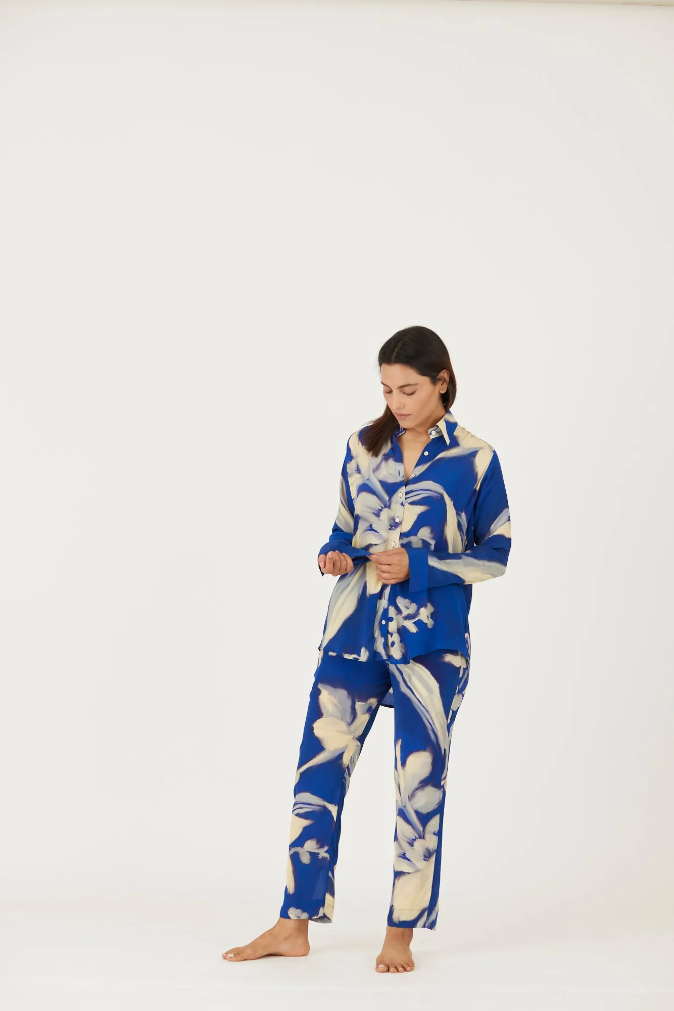 New Season Fall 24/Summer 25-Coord Set-Crepe-Chicory Blue-YAMLS21-Fashion Edit Yam
