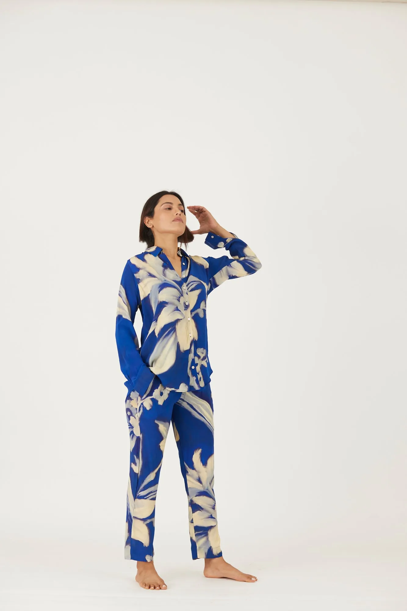 New Season Fall 24/Summer 25-Coord Set-Crepe-Chicory Blue-YAMLS21-Fashion Edit Yam