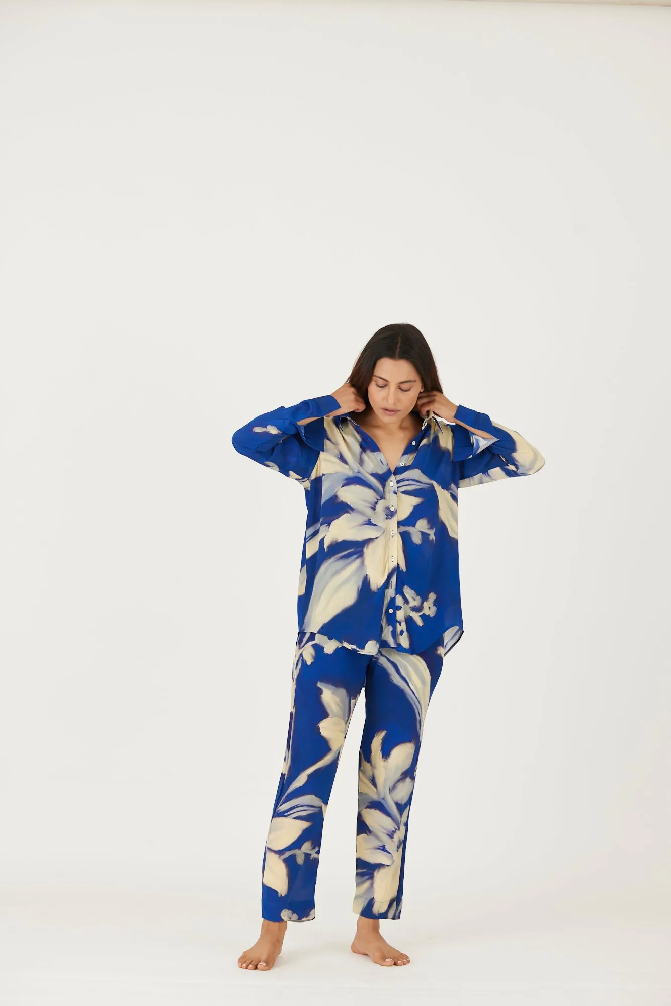 New Season Fall 24/Summer 25-Coord Set-Crepe-Chicory Blue-YAMLS21-Fashion Edit Yam