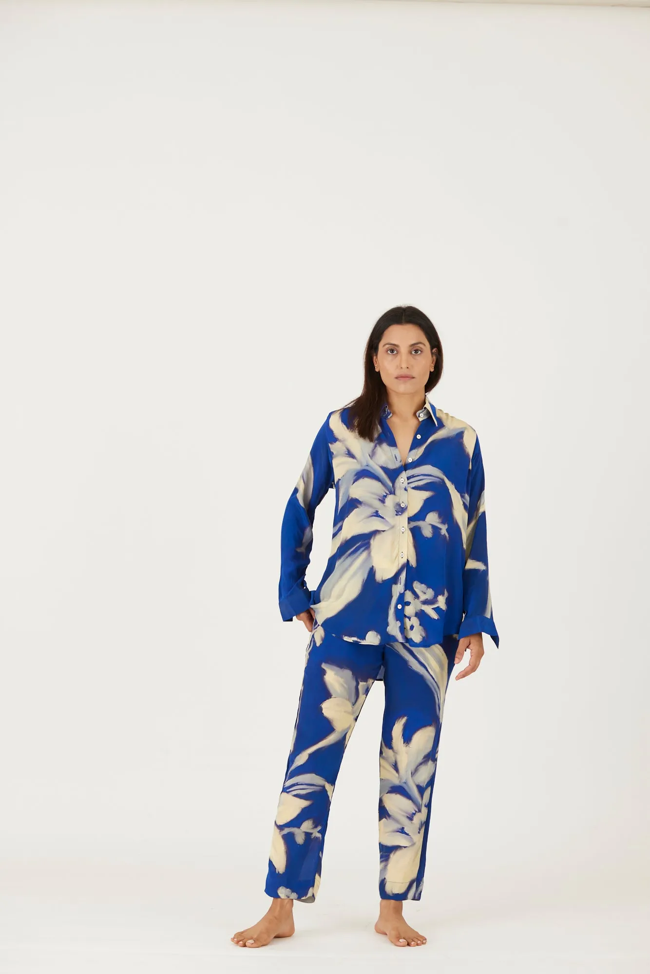New Season Fall 24/Summer 25-Coord Set-Crepe-Chicory Blue-YAMLS21-Fashion Edit Yam