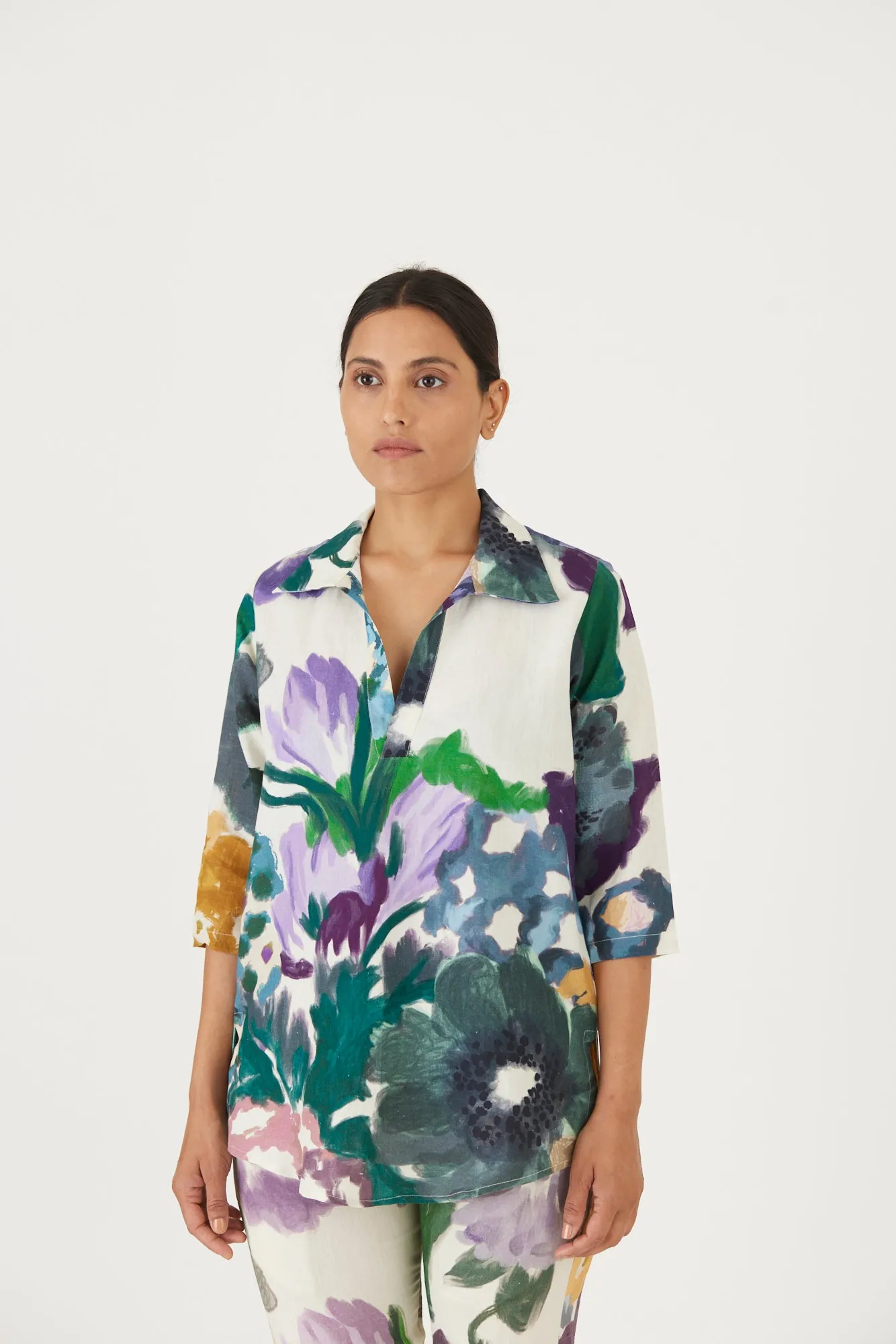 New Season Fall 24/Summer 25-Coord Set-Linen-Thalasa Black-YAMLS55-Fashion Edit Yam