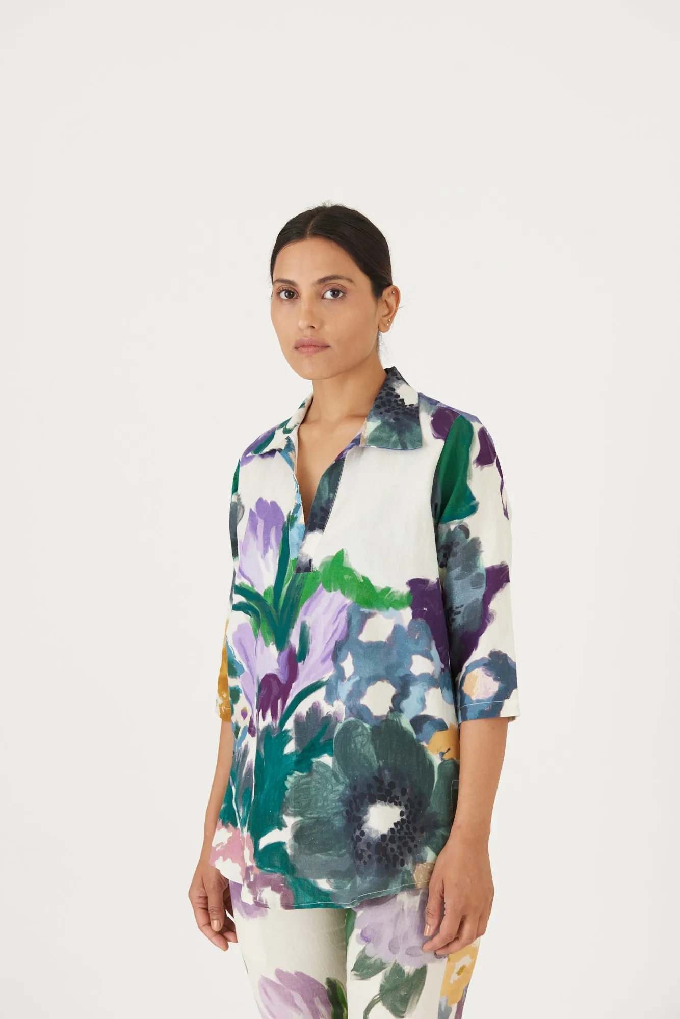 New Season Fall 24/Summer 25-Coord Set-Linen-Thalasa Black-YAMLS55-Fashion Edit Yam