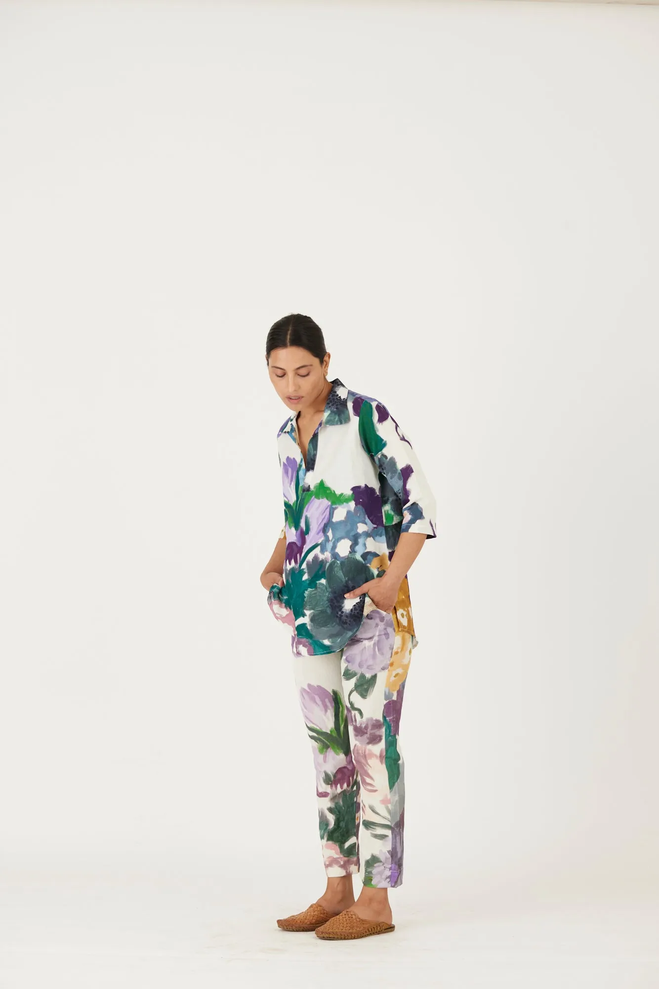 New Season Fall 24/Summer 25-Coord Set-Linen-Thalasa Black-YAMLS55-Fashion Edit Yam