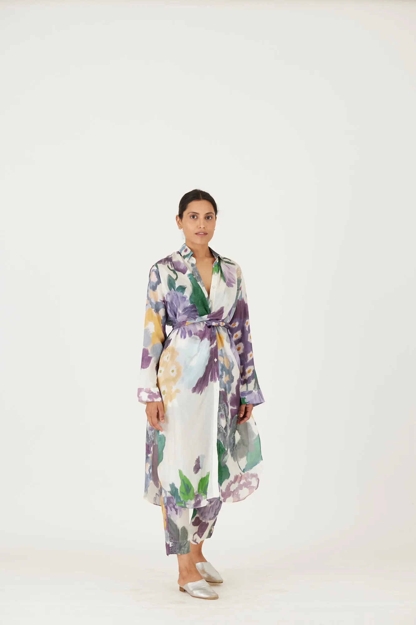 New Season Fall 24/Summer 25-Coord Set-Linen-Wrap-Mara Orange-YAMLS13-Fashion Edit Yam