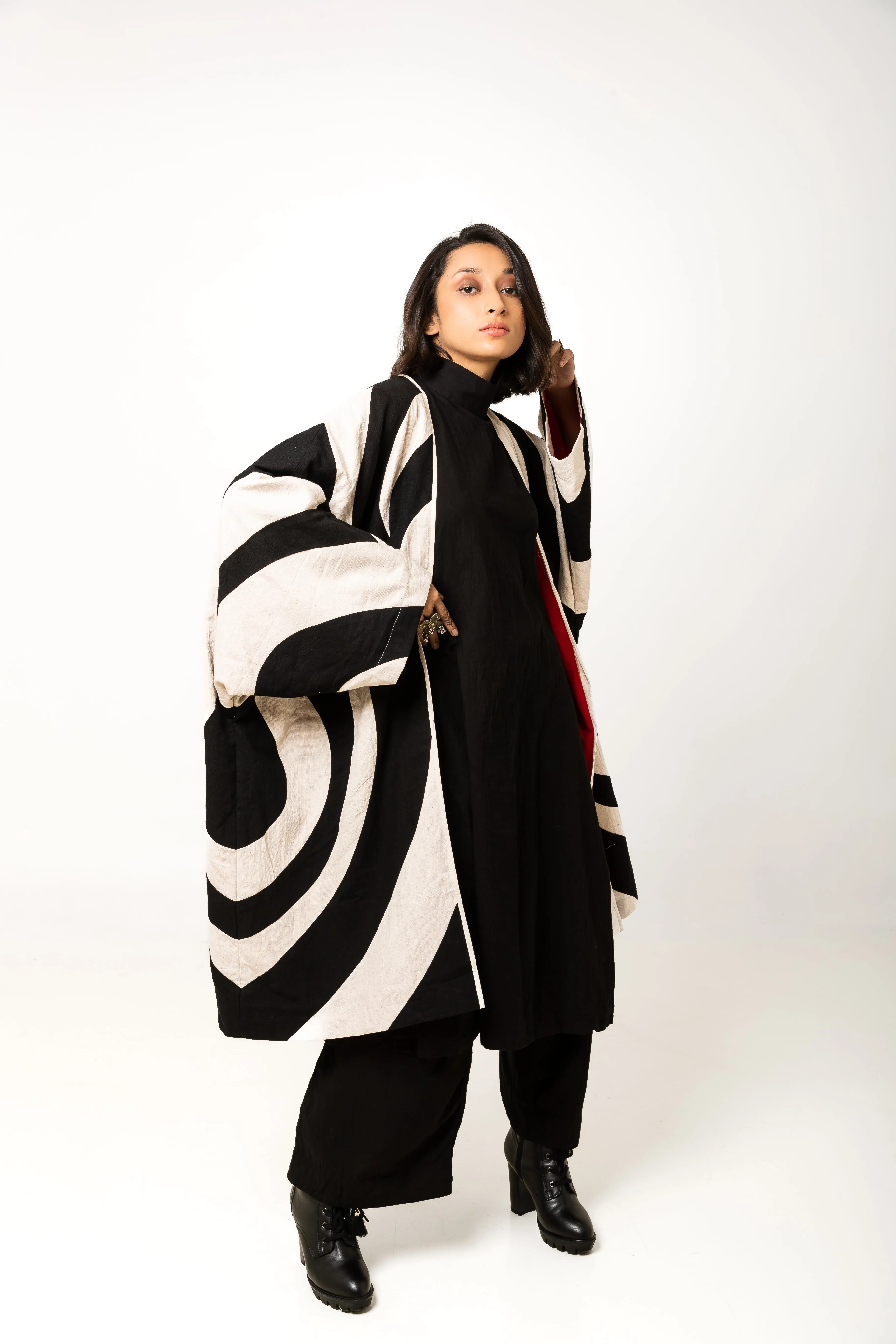 New Season Summer/Fall 2024-Pants Straight Muslin Cotton Kari Black -Ka-Sha - Fashion Edit Aseem