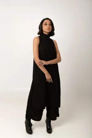 New Season Summer/Fall 2024-Pants Straight Muslin Cotton Kari Black -Ka-Sha - Fashion Edit Aseem