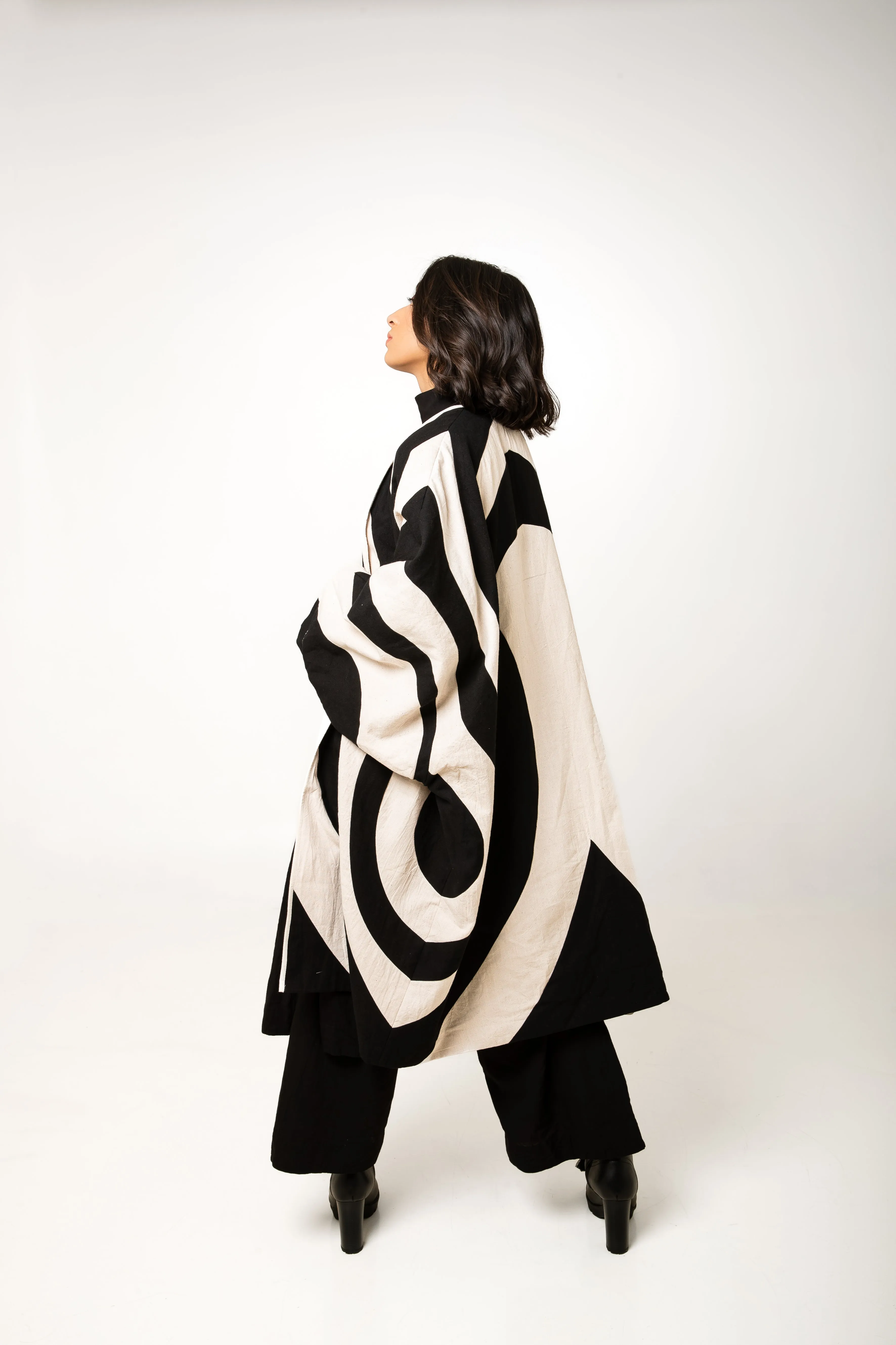 New Season Summer/Fall 2024-Pants Straight Muslin Cotton Kari Black -Ka-Sha - Fashion Edit Aseem